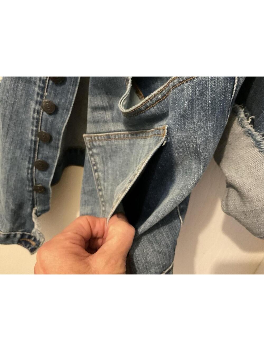True Religion Washed Blue Oversized Denim Jacket - Picture 4 of 10